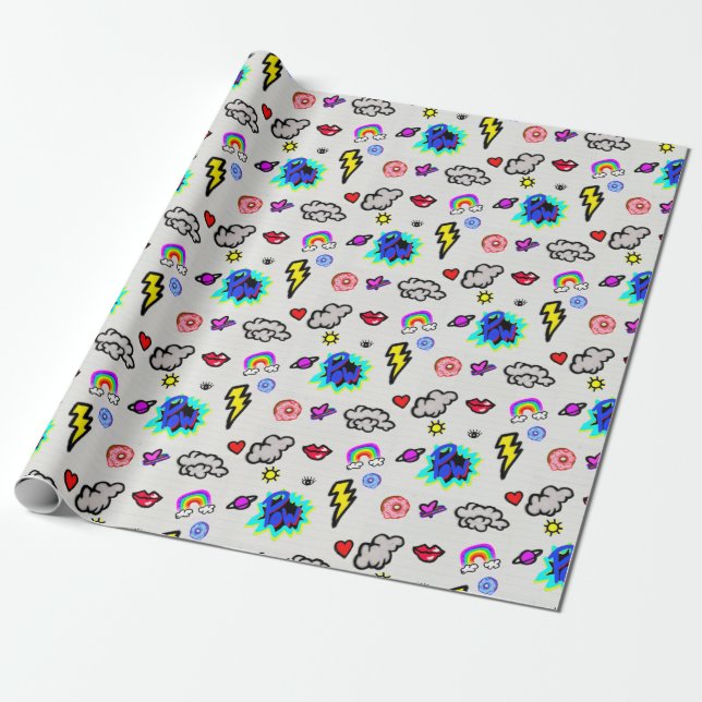 Papier Cadeau Papier d'emballage occupé (Déroulé)