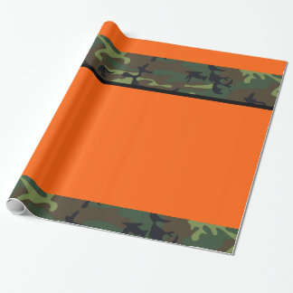 Papier Cadeau Papier d'emballage orange de chasseur de Camo