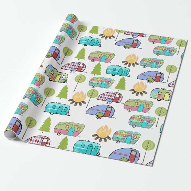 Papier Cadeau Papier d'emballage orienté campant (Déroulé)