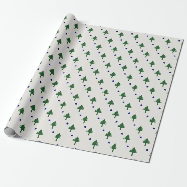 Papier Cadeau Papier d'emballage original du drapeau du Maine (Déroulé)