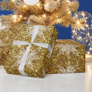 Papier Cadeau papier d'emballage parties scintillant et flocons 