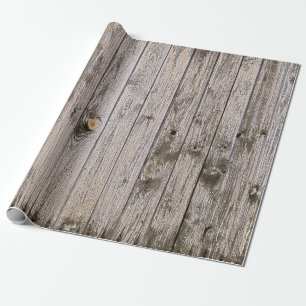 Papier Cadeau Papier d'emballage patiné en bois