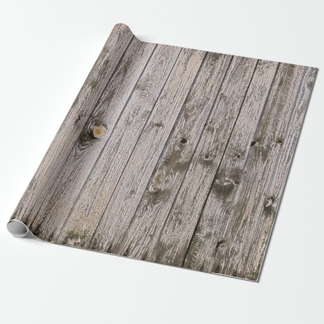 Papier Cadeau Papier d'emballage patiné en bois (Déroulé)