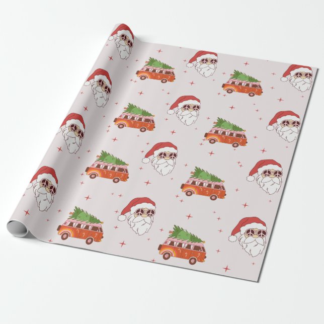 Papier Cadeau papier d'emballage Père Noël pour panneau de paix  (Déroulé)