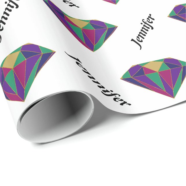 Papier Cadeau Papier d'emballage personnalisé couleur diamant (Coin rond)