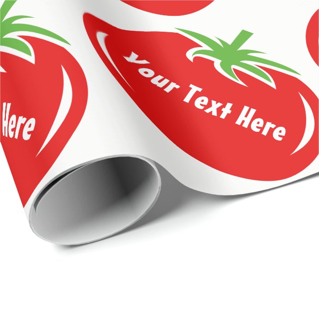 Papier Cadeau Papier d'emballage personnalisé marrant de tomate  (Coin rond)