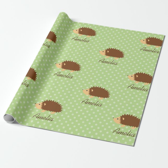 Papier Cadeau Papier d'emballage personnalisé mignon de polkadot (Déroulé)