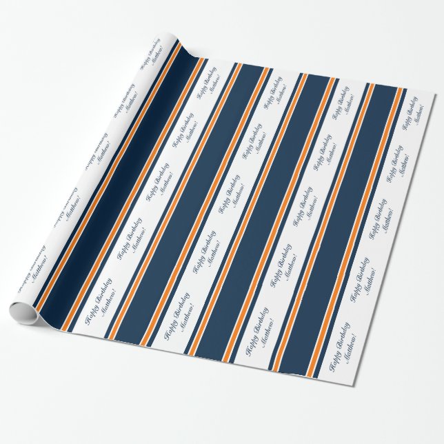 Papier Cadeau Papier d'emballage personnalisé par rayure (Déroulé)