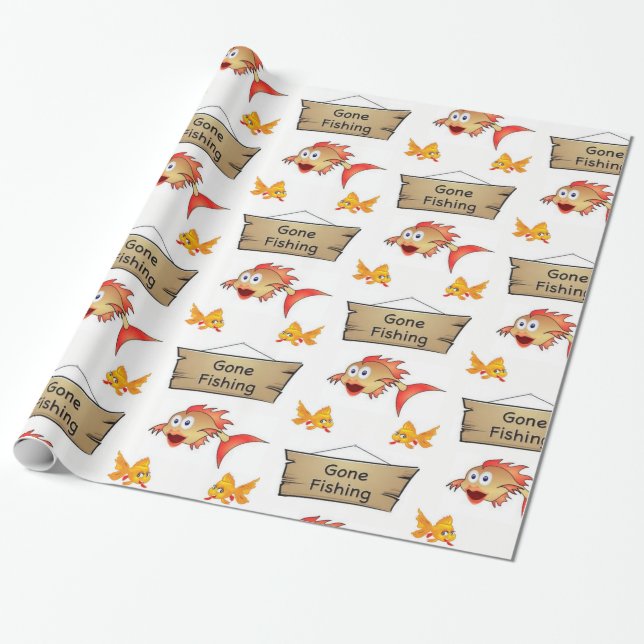 Papier Cadeau Papier d'emballage Poisson (Déroulé)