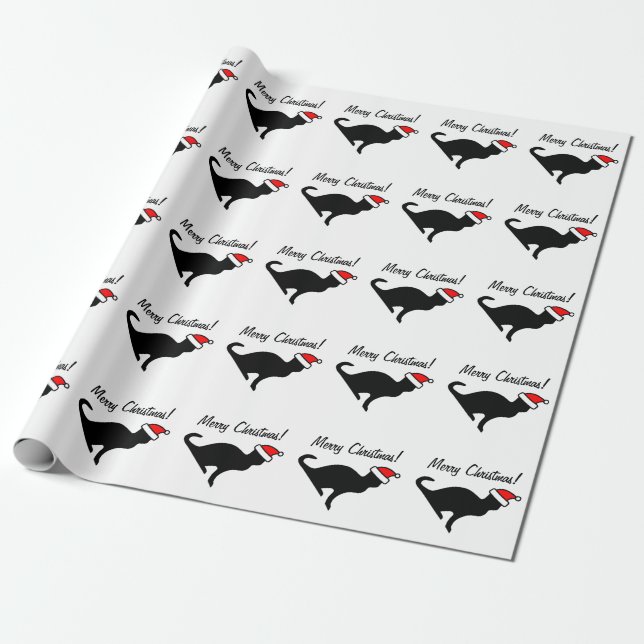 Papier Cadeau Papier d'emballage pour chat de Noël (Déroulé)
