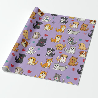 Papier Cadeau Papier d'emballage pour chatons et chiots