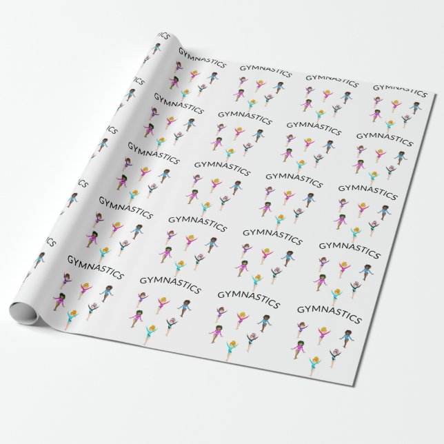 Papier Cadeau Papier d'emballage pour fille de gymnastique avec  (Déroulé)