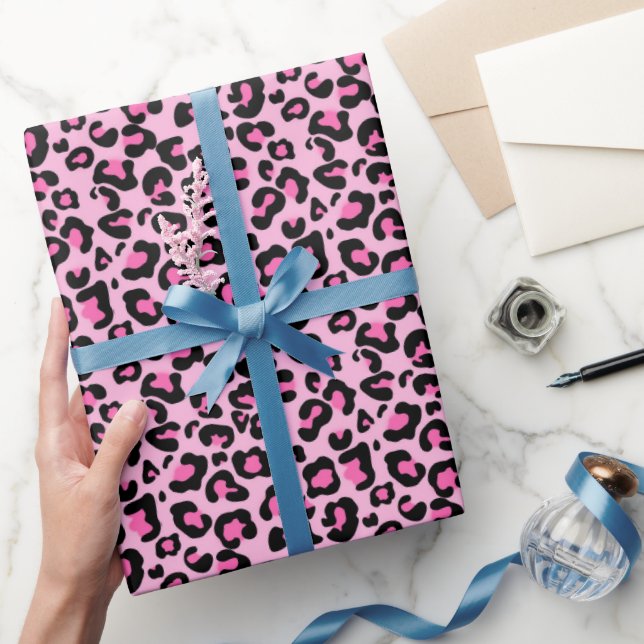 Papier Cadeau Papier d'emballage pour fille motif léopard rose (Cadeaux)