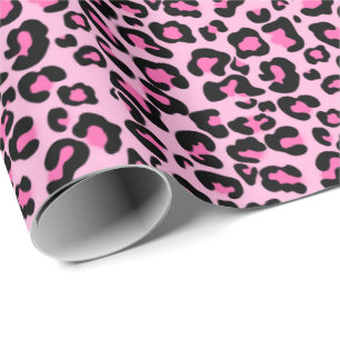 Papier Cadeau Papier d'emballage pour fille motif léopard rose