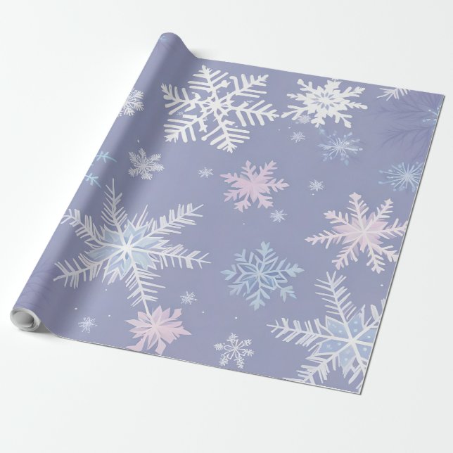 Papier Cadeau papier d'emballage pour flocons de cristal (Déroulé)