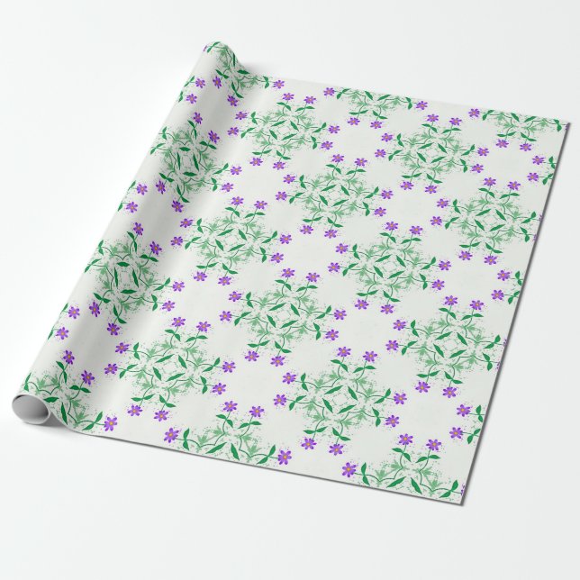 Papier Cadeau papier d'emballage pour les plantes violettes (Déroulé)