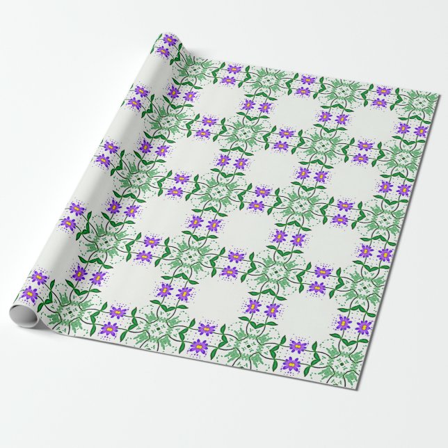 Papier Cadeau papier d'emballage pour les plantes violettes (Déroulé)