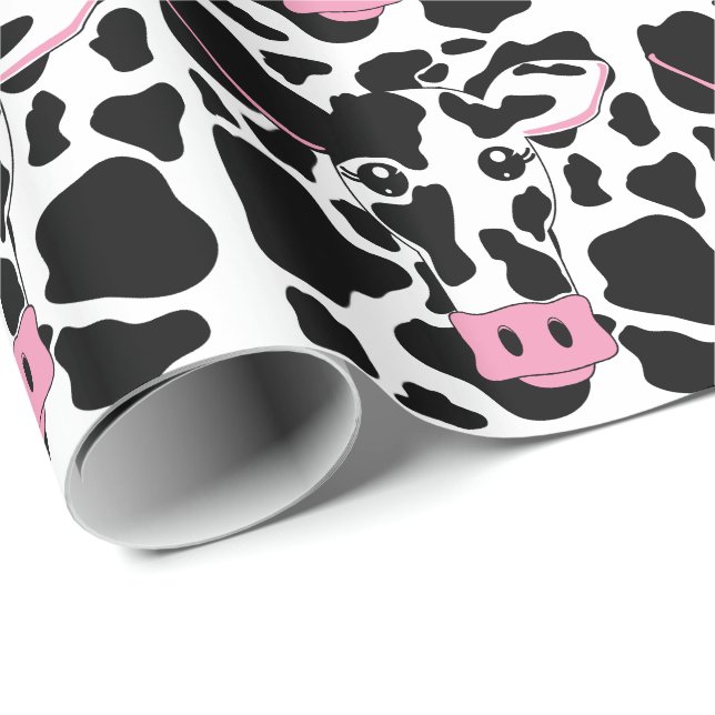 Papier Cadeau Papier d'emballage pour l'impression de vaches (Coin rond)