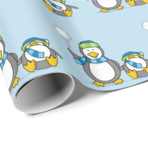 Papier Cadeau Papier d'emballage pour manchots à neige