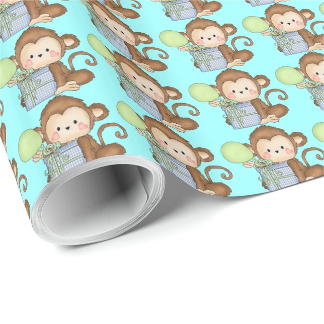 Papier Cadeau Papier d'emballage pour singe (Coin rond)
