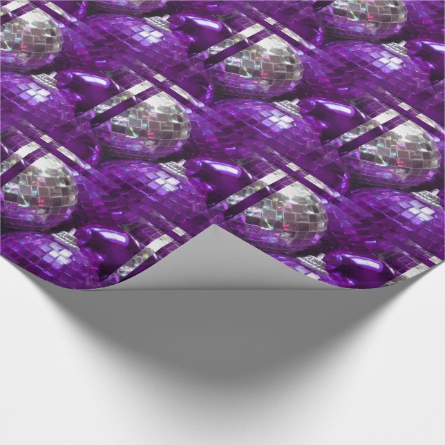Papier Cadeau Papier d'emballage pourpre Baubles (Coin)