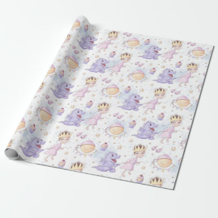 Papier Cadeau Papier d'emballage Princesse et dragon