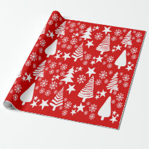 Papier d'emballage Red Oh Christmas tree