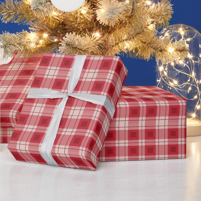 Papier Cadeau Papier d'emballage Red Plaid (Vacances)