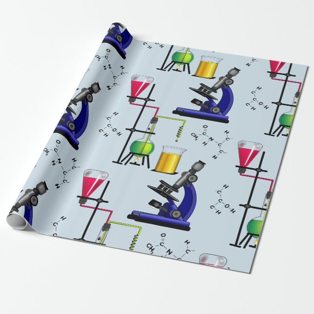 Papier Cadeau Papier d'emballage réglé de chimie (Déroulé)