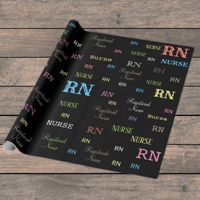 Papier Cadeau Papier d'emballage RN (INFIRMIÈRE ENREGISTRÉE) (Créateur téléchargé)