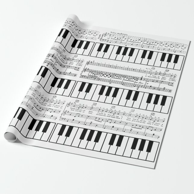 Papier Cadeau Papier d'emballage romantique de musique de (Déroulé)