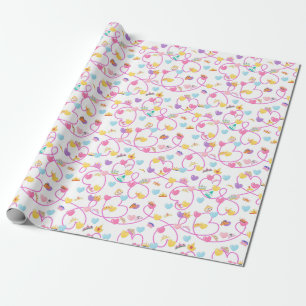 Papier Cadeau papier d'emballage rose princesse couronne