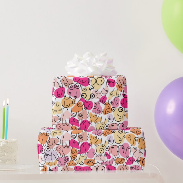 Papier Cadeau Papier d'emballage rose vif pour bébé fille (Cadeaux de fête)