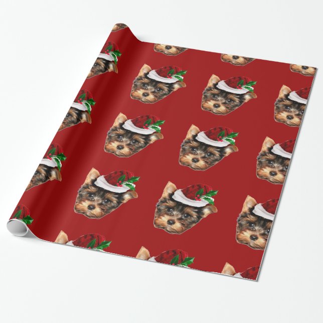 Papier Cadeau Papier d'emballage rouge de Yorkshire Terrier de (Déroulé)