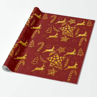 Papier Cadeau Papier d'emballage rouge Star Leap