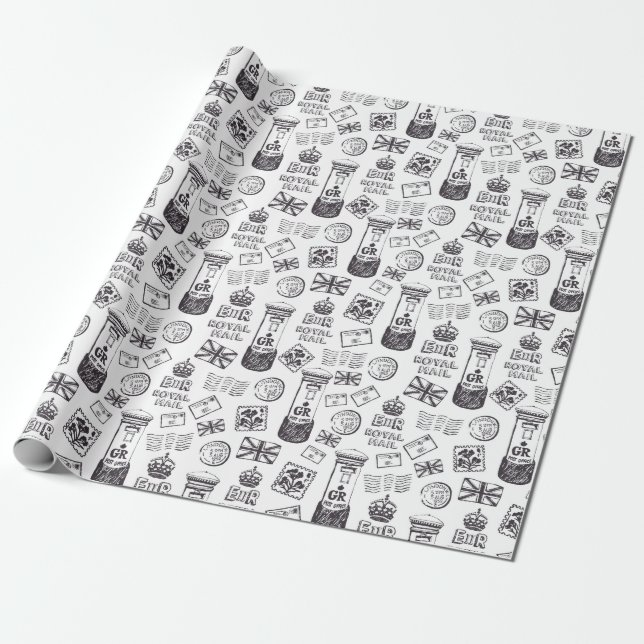 Papier Cadeau Papier d'emballage Royal Mail (Déroulé)
