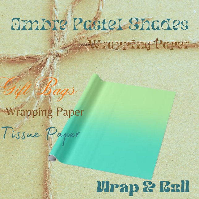 Papier Cadeau Papier d'emballage Teintes Pastel Ombré (Créateur téléchargé)