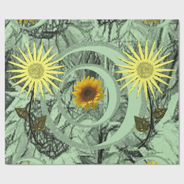 Papier Cadeau Papier d'emballage Tournesol (Plat)