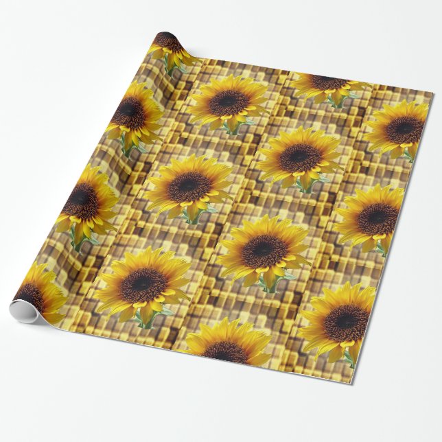 Papier Cadeau Papier d'emballage Tournesol (Déroulé)