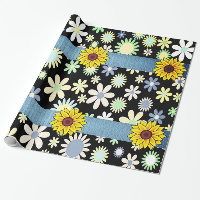 Papier Cadeau Papier d'emballage Tournesol (Déroulé)