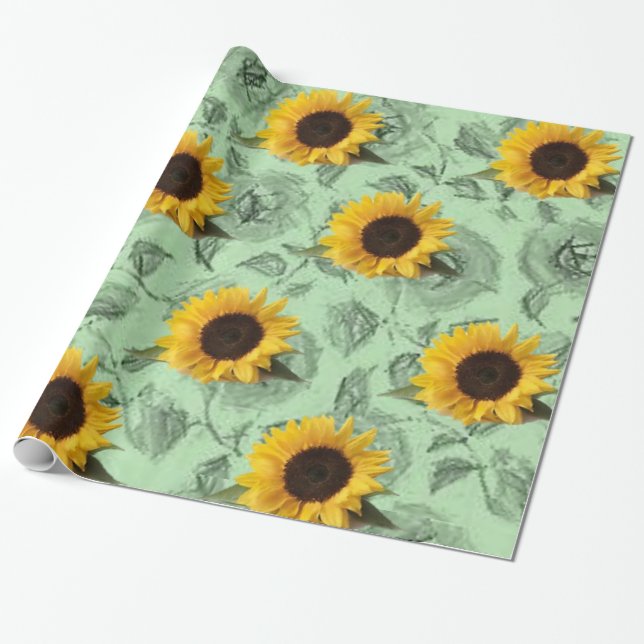 Papier Cadeau Papier d'emballage Tournesol (Déroulé)