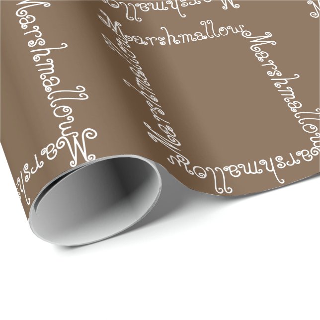 Papier Cadeau Papier d'emballage typographie de marshmallow et d (Coin rond)