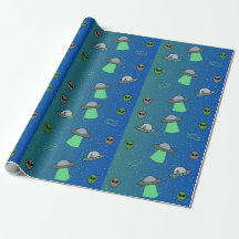 Papier d'emballage UFO et Alien