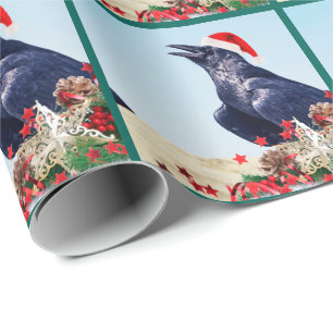 Papier Cadeau Papier d'emballage unique de Noël Père Noël Raven