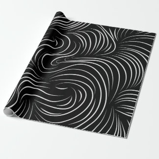 Papier Cadeau Papier d'emballage unique de remous noir et blanc