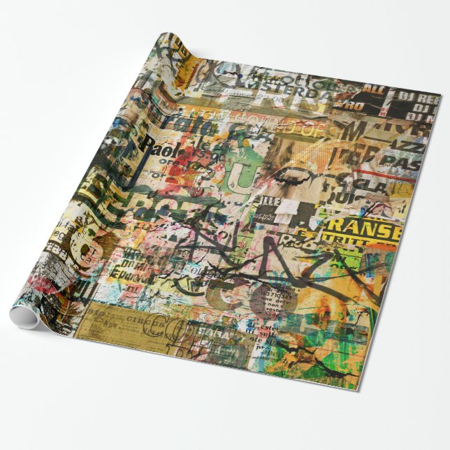 Papier Cadeau papier d'emballage urbain de graffiti (Déroulé)