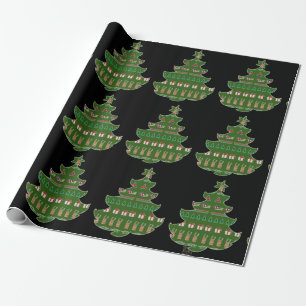 Papier Cadeau Papier d'emballage vert de Noël pour cadeaux