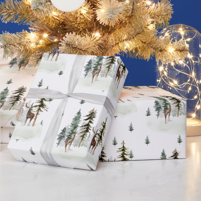 Papier Cadeau Papier d'enchevêtrement des rennes de forêt (Vacances)