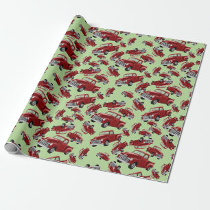 Papier Cadeau Papier d'enlèvement de camion rouge