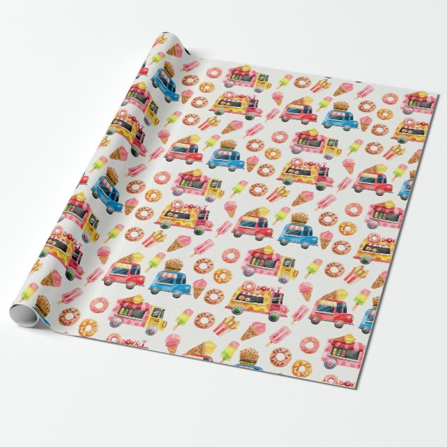Papier Cadeau Papier d'enlèvement de camions alimentaires (Déroulé)